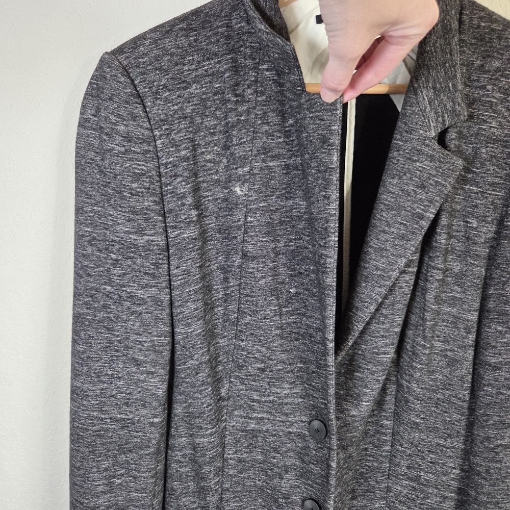 Hugo Boss Jasmena Knit Gray Soft Stretch Ponte Career Jacket Blazer Size 10 - Picture 15 of 16